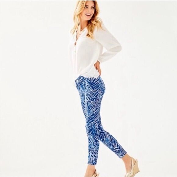 NWOT Lilly Pulitzer Twilight Blue Early Riser South Ocean Skinny Jeans sz 4 - Picture 3 of 9